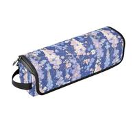 Beauty Purple Flowers - Organizer 2 in 1 per strumenti per capelli, con tappetino resistente al calore, grande, custodia da viaggio per ferri da stiro piatti e accessori per la cura dei capelli, borsa