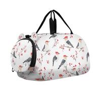 Beauty Red - Borsone da palestra con picchio dal ventre bianco, con scomparto per scarpe, multifunzionale, per bambini, per viaggi, nuoto, danza, danza