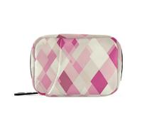Beauty Rhomboid - Borsa per medicina rosa intenso neutro con scomparti staccabili, organizer per pillole portatile, riutilizzabile