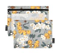 Beauty Rowanberry - Astuccio per matite a 3 anelli, con cerniera, per studenti, ufficio, documenti