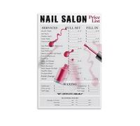 Beauty Salon Price Menu Poster Nail Service List Canvas Wall Art Sign for Front Desk Decor(Unframed,16x24inch(40x60cm))