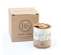 Beauty Scents Candela Naturale profumata Fatta a Mano con Bastoncini di Cannella sminuzzati, Cannella e Arancia, D 7,5 H 8,5 cm