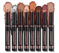 Beauty Searcher Set di 8 penne per ombretto, luccicante e neutro, color crema metallica, colore marrone chiaro, resistente all'acqua e a lunga durata, illuminante per gli occhi, matita colorata (A)
