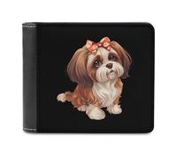 Beauty Shih Tzu Dog Novità Portafoglio Slim Tasca Frontale Bifold Portafoglio con ID Porta Carte di Credito per Donne Uomini, Stile:, Taglia unica, Per tutte le stagioni