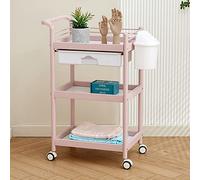 Beauty SPA Rolling Barber Cart con ruote, carrello portaoggetti con cestino e cassetto, carrello a 3 livelli per massaggi, tatuaggi e trattamenti per il viso