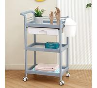 Beauty SPA Rolling Barber Cart con ruote, carrello portaoggetti con cestino e cassetto, carrello a 3 livelli per massaggi, tatuaggi e trattamenti per il viso