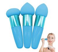 Beauty Sponge - 3PCS High-Density Foundation Puff, Makeup Blender With Handle | Dry Wet Cosmetic Tool, Travel Accessory, Perfect For Foundation Concealer Blush Makeup Application Daily Home Profession