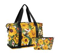 Beauty Spring, borsa da allenamento con fiori colorati, per sport, palestra, borsa da toeletta per viaggi, set da 2 pezzi, bellezza primavera fiore colorato, 1 size