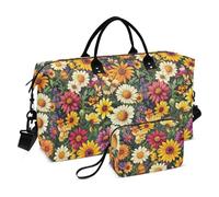 Beauty Spring Borsa da viaggio con fiori colorati Borsa da viaggio Borsa da viaggio Borsa da viaggio Tote Borsa da palestra con tracolla regolabile per viaggi di lavoro Grande capacità bulto de para