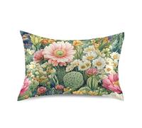 Beauty Spring Flowers Cactus Blossom mini federe per cuscino stile busta federa in raso chiusura a busta per capelli e pelle Queen Size con chiusura a busta per ufficio 20 x 30