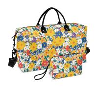 Beauty Spring Flowers Colorful Vivid Travel Duffel Bag Weekender Pernottamento Borsa da palestra con tracolla regolabile per Trekking Grande Capacità Bolsa para viajar