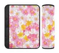 Beauty Spring Flowers Peach Blossom - Confezione da 2 imbottiture per tracolla per seggiolino auto, per alleviare lo stress al collo e alle spalle, copertura per cintura di sicurezza per auto