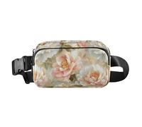 Beauty Spring Flowers Peony Borsa a tracolla alla moda per donne e uomini, piccola borsa a tracolla con tracolla regolabile per shopping, sport, lavoro