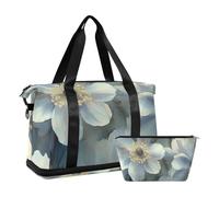 Beauty Spring Flowers South Dakota Pasque Flower Oversize Travel Duffel Bag Gym Sports Carry con tracolla regolabile per sport di grande capacità, bellezza primavera fiori South Dakota Pasque fiore, 1