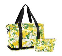 Beauty Spring Flowers Yellow Oversize Travel Duffel Bag Carry on Weekender Pernottamento Borsa con Cinghia Regolabile per Viaggi di Lavoro Impermeabile, Bellezza Primavera Fiori, 1 size