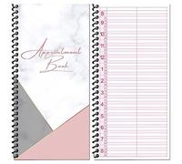 Beauty Stationery Agenda giornaliera e settimanale con copertina rigida e 70 pagine non datate, essenziale per l'organizzazione di dischi per parrucchieri e saloni, filo a spirale, compatto, 21x11 cm