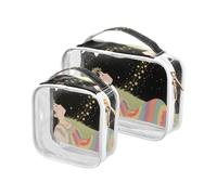 Beauty Summer Moon Hanging Toiletry Viaggio TSA Approvato Borsa per il trucco resistente all'acqua Piccola rasatura Essentials