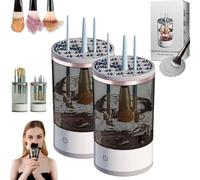 Beauty Swirl Cosmetic Brush Cleaner, 9000 RPM The Cozy Luna Brush Cleaner, IP65 Waterproof Electric Makeup Brush Cleaner Machine, Automatic Cozy Luna Makeup Brush Cleaner for All Size Brush (2*Black)