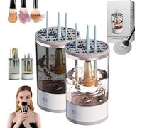Beauty Swirl Cosmetic Brush Cleaner, 9000 RPM The Cozy Luna Brush Cleaner, IP65 Waterproof Electric Makeup Brush Cleaner Machine, Automatic Cozy Luna Makeup Brush Cleaner for All Size Brush (2*Mix)