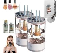 Beauty Swirl Cosmetic Brush Cleaner, 9000 RPM The Cozy Luna Brush Cleaner, IP65 Waterproof Electric Makeup Brush Cleaner Machine, Automatic Cozy Luna Makeup Brush Cleaner for All Size Brush (2*White)
