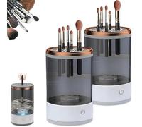 Beauty Swirl - Detergente per pennelli da trucco elettrico The Cozy Luna, detergente automatico per pennelli da trucco (nero, 2 pezzi)