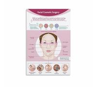 Beauty Treatment Poster Microneedling Procedure Infographic Canvas Print Wall Art for Salon Decor Home Dressing Room Vanity(Framed,12x18inch(30x45cm))