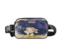 Beauty with Purple Hair Marsupio alla moda per uomo donna borsa a tracolla resistente all'acqua con cinghia regolabile per viaggi, shopping, corsa, Bellezza con i capelli viola, 1 size