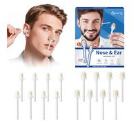 Beauty7 Ceretta Naso e Orecchie, 16 Bastoncini Cera M+L Pronti all'Uso | Senza Tagliapeli Naso, Scalda con Phon in 30 Secondi, Depilazione Sicura e Delicata, 2 Taglie, Kit Uomo e Donna