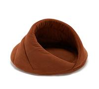Beautyhe Cuccia per Cane Semi-Chiuso Antiscivolo - Lettino Leggero Morbido Caldo in Cottone per Cani e Gatti Piccoli E Medi - Camel, X-Small