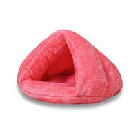Beautyhe Cuccia Semi-Chiusa per Cane e Gatto - Antiscivolo, Leggera, Morbida, Calda - Lettino in Cottone per Animali Piccoli e Medi - Pink, Large