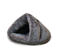 Beautyhe Cuccia Semi-Chiusa per Cane e Gatto - Lettino Antiscivolo Leggero Morbido Caldo in Cottone - per Animali Piccoli e Medi - Gray, Small