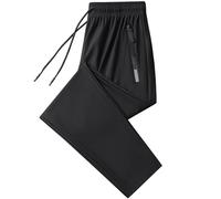 BEAUTYLAST Coolmance - Pantaloni elasticizzati, unisex, ultra elasticizzati, ad asciugatura rapida, in seta di ghiaccio sottile, traspiranti, Nero-dritto, XL