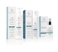 BEAUTYLEI Sistema Anti Brufoli - Trattamento Completo in 3 Prodotti | Latte Detergente + Mousse Detergente + Crema Dermopurificante | Routine Pelle Mista e Impura | Anti Imperfezioni