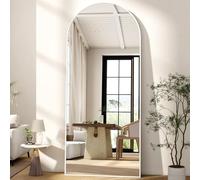 BEAUTYPEAK Bogen - Specchio da pavimento con supporto per camera da letto, soggiorno o spogliatoio, 165 x 60 cm, colore: Bianco