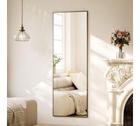 BEAUTYPEAK Specchio per tutto il corpo, 150 x 40 cm, specchio da pavimento e specchio da parete con cornice in alluminio, vetro antiurto per riflessi senza distorsioni, ideale per trucchi, camere da