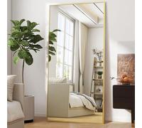 BEAUTYPEAK Specchio sovradimensionato grande per tutto il corpo, 76 x 180 cm, infrangibile, da appendere o appoggiare alla parete, grande specchio da pavimento con supporto per camera da letto