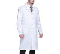 Beautyshow Camice medico bianco a maniche lunghe unisex da laboratorio per uomo e donna XS-XXL, bianco, XS