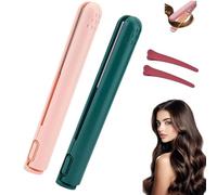 Beautyskinusa Dual Glam Purpose Curling Iron, Dualglam Mini Dual-Purpose Curling Iron, Portable Rechargeable 2 in 1 Travel Curling Wand Hair Straightene (2PCS-C)