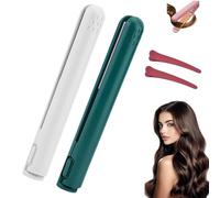 Beautyskinusa Dual Glam Purpose Curling Iron, Dualglam Mini Dual-Purpose Curling Iron, Portable Rechargeable 2 in 1 Travel Curling Wand Hair Straightene (2PCS-B)
