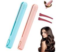 Beautyskinusa Dual Glam Purpose Curling Iron, Dualglam Mini Dual-Purpose Curling Iron, Portable Rechargeable 2 in 1 Travel Curling Wand Hair Straightene (2PCS-A)