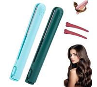 Beautyskinusa Dual Glam Purpose Curling Iron, Dualglam Mini Dual-Purpose Curling Iron, Portable Rechargeable 2 in 1 Travel Curling Wand Hair Straightene (2PCS-D)