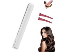 Beautyskinusa Dual Glam Purpose Curling Iron, Dualglam Mini Dual-Purpose Curling Iron, Portable Rechargeable 2 in 1 Travel Curling Wand Hair Straightene (White)