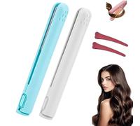 Beautyskinusa Dual Glam Purpose Curling Iron, Dualglam Mini Dual-Purpose Curling Iron, Portable Rechargeable 2 in 1 Travel Curling Wand Hair Straightene (2PCS-F)