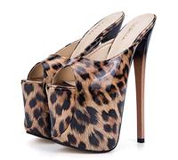 BeAUZQ Sandali con Plateau Alti da Donna Sexy con palo Trasparente da Ballo 19CM Sandali con Plateau spogliarellista con Tacco Alto,A,38