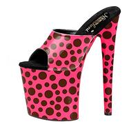 BeAUZQ Sandali Estivi da Donna Tacco Alto 20CM Muli a Spillo Fashion Wave Point Design Pompe Sexy Stripper Club Pole Scarpe da Ballo Taglia 35-46,Rosa,44 EU
