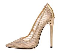 BeAUZQ Slip on Pumps da Donna Sexy con Punta a Punta e Tacchi a Spillo da 5" Taglia 34-46,d'oro,43