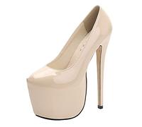 BeAUZQ Tacchi Alti da Donna 18 cm Piattaforma Tacchi a Spillo Tacchi Alti Décolleté Abito da Festa di Moda Scarpe da Ballo di Nozze Sexy Spogliarellista Tacchi Alti Taglie Forti Unisex,Apricot,38 EU