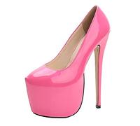 BeAUZQ Tacchi Alti da Donna 18 cm Piattaforma Tacchi a Spillo Tacchi Alti Décolleté Abito da Festa di Moda Scarpe da Ballo di Nozze Sexy Spogliarellista Tacchi Alti Taglie Forti Unisex,Rosa,44 EU