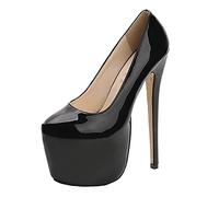 BeAUZQ Tacchi Alti da Donna 18 cm Piattaforma Tacchi a Spillo Tacchi Alti Décolleté Abito da Festa di Moda Scarpe da Ballo di Nozze Sexy Spogliarellista Tacchi Alti Taglie Forti Unisex,Nero,37 EU