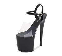 BeAUZQ Tacco Alto da Donna 20 cm Tacchi Alti Sexy Spogliarellista Performance sul palco Pole Dance Tacchi Alti Discoteca Party Dance Tacchi Alti Taglie Forti Unisex,Nero,38 EU